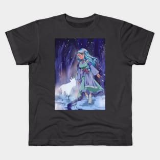 Wintery Night Glowing Deer Kids T-Shirt